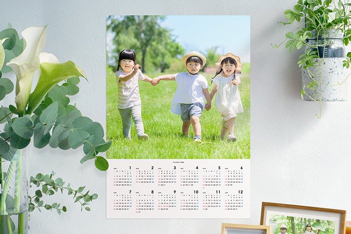 写真1枚を大きく飾れるA3サイズ ポスターカレンダー